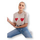 Women's beige T-shirt TwoHearts 28864 - For women Women's beige T-shirt TwoHearts 28864