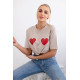 Women's beige T-shirt TwoHearts 28864 - For women Women's beige T-shirt TwoHearts 28864
