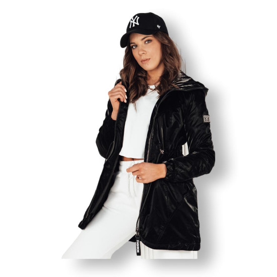 Moteriškas juodas parka švarkas Henis TY4106 - Moterims Moteriškas juodas parka švarkas Henis TY4106
