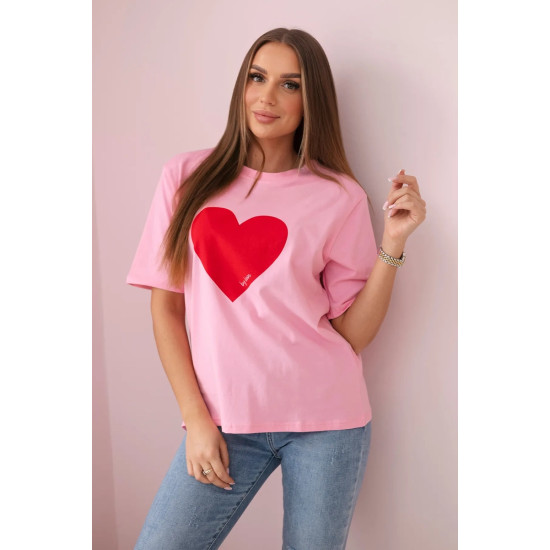 Moteriški rožiniai marškinėliai Madame 28446 - Moterims Moteriški rožiniai marškinėliai Madame 28446