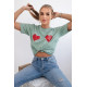 Women's dark mint T-shirt TwoHearts 28868 - For women Women's dark mint T-shirt TwoHearts 28868