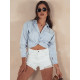 Moteriški balti džinsiniai šortai Popglam SY0397 - Moterims Moteriški balti džinsiniai šortai Popglam SY0397