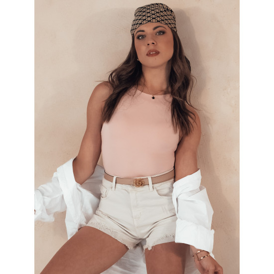Moteriški rusvi džinsiniai šortai Popglam SY0384 - Moterims Moteriški rusvi džinsiniai šortai Popglam SY0384