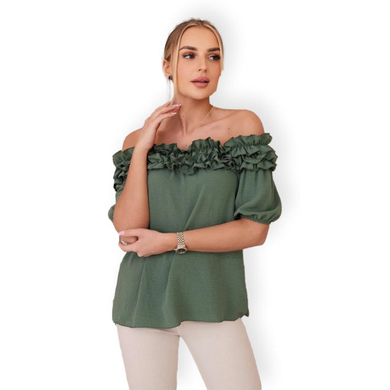 Moteriška chaki palaidinė Lorena 28898 - Moterims Moteriška chaki palaidinė Lorena 28898