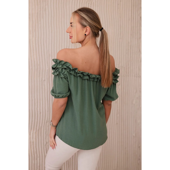 Moteriška chaki palaidinė Lorena 28898 - Moterims Moteriška chaki palaidinė Lorena 28898