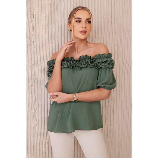 Moteriška chaki palaidinė Lorena 28898 - Moterims Moteriška chaki palaidinė Lorena 28898