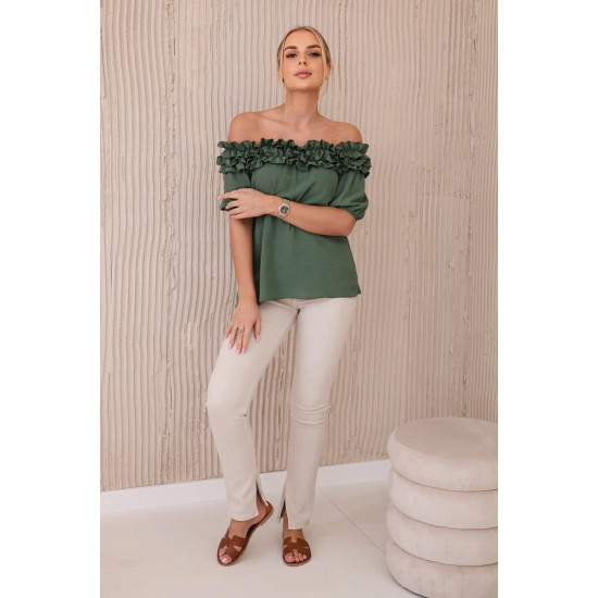 Moteriška chaki palaidinė Lorena 28898 - Moterims Moteriška chaki palaidinė Lorena 28898