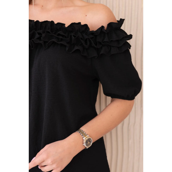 Moteriška juoda palaidinė Lorena 28897 - Moterims Moteriška juoda palaidinė Lorena 28897
