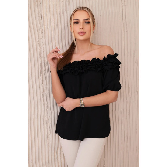 Moteriška juoda palaidinė Lorena 28897 - Moterims Moteriška juoda palaidinė Lorena 28897