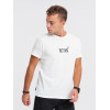 Biały T-shirt męski Dad Square (czarny)