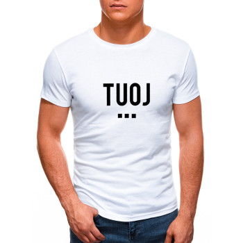 Мужские белые футболки TUOJ (черные)