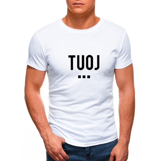 Vyriški balti marškinėliai TUOJ (juodas) JS/712005 - Marškinėliai Vyriški balti marškinėliai TUOJ (juodas) JS/712005
