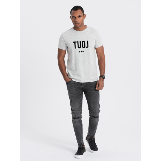 Vyriški balti marškinėliai TUOJ (juodas) JS/712005 - Marškinėliai Vyriški balti marškinėliai TUOJ (juodas) JS/712005
