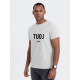 Vyriški balti marškinėliai TUOJ (juodas) JS/712005 - Marškinėliai Vyriški balti marškinėliai TUOJ (juodas) JS/712005