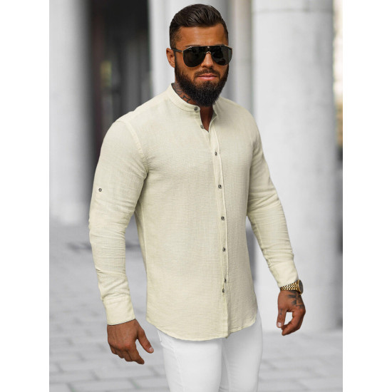 Men's beige shirt Litor O/V117 - Men's beige shirt Litor O/V117
