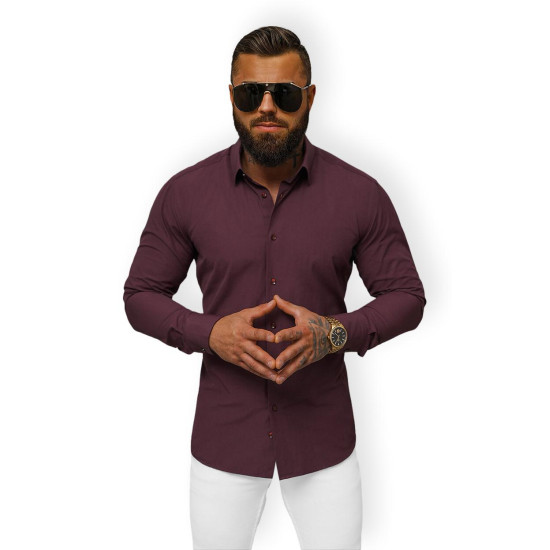Men's burgundy shirt Garone O/V116 - Action Men's burgundy shirt Garone O/V116