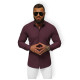 Men's burgundy shirt Garone O/V116 - Action Men's burgundy shirt Garone O/V116