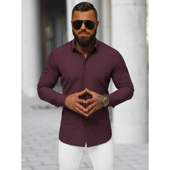 Men's burgundy shirt Garone O/V116 - Action Men's burgundy shirt Garone O/V116