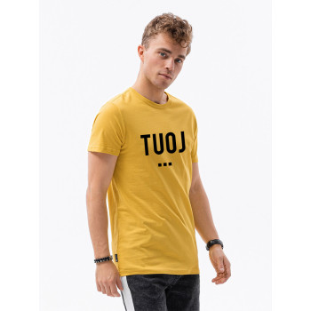 Мужская желтая футболка TUOJ (черная)