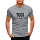 Vīriešu gaiši pelēks T-krekls TUOJ (melns) JS/712005 - T-krekls Vīriešu gaiši pelēks T-krekls TUOJ (melns) JS/712005