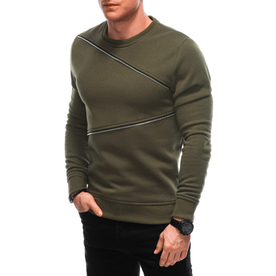 Men's khaki jumper Zipper OM-SSNZ-22FW-005 - Men's Sweaters| Sweaters online Men's khaki jumper Zipper OM-SSNZ-22FW-005