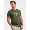 T-shirt męski khaki Dad (biały)
