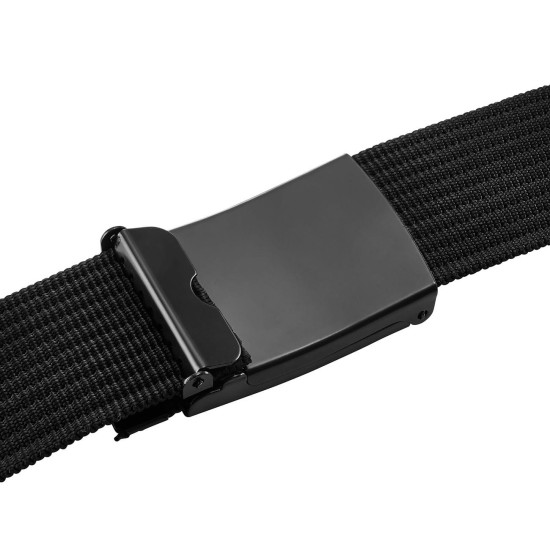 Men's black fabric belt with buckle Sponto K2-CZ - Accessories for men Men's black fabric belt with buckle Sponto K2-CZ