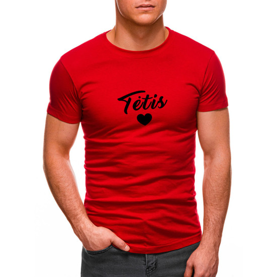 Men's red T-shirt Dad (black) PK1468 - T-shirt Men's red T-shirt Dad (black) PK1468