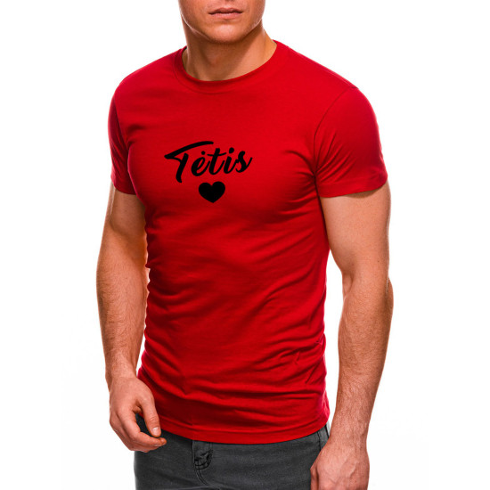 Men's red T-shirt Dad (black) PK1468 - T-shirt Men's red T-shirt Dad (black) PK1468