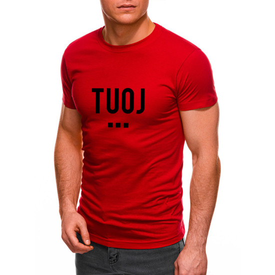 Vīriešu sarkans T-krekls TUOJ (melns) JS/712005 - T-krekls Vīriešu sarkans T-krekls TUOJ (melns) JS/712005