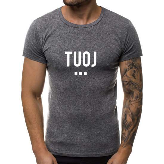 Vyriški tamsiai pilki marškinėliai TUOJ (baltas) JS/712005 - Marškinėliai Vyriški tamsiai pilki marškinėliai TUOJ (baltas) JS/712005