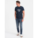 Men's navy blue T-shirt Dad (white) PK1468 - Notes for men Men's navy blue T-shirt Dad (white) PK1468