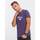 Men's purple T-shirt Dad (white) PK1468 - Notes for men Men's purple T-shirt Dad (white) PK1468