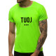 Vyriški žali neoniniai marškinėliai TUOJ (juodas) JS/712005 - Marškinėliai Vyriški žali neoniniai marškinėliai TUOJ (juodas) JS/712005
