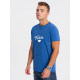 Men's blue T-shirt Dad (white) PK1468 - Notes for men Men's blue T-shirt Dad (white) PK1468