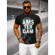 Black men's T-shirt Amsterdam O/T128/3Z - T-shirt Black men's T-shirt Amsterdam O/T128/3Z