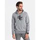 Grey men's hooded jumper Vytis B979 - Men's Sweaters| Sweaters online Grey men's hooded jumper Vytis B979