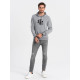 Grey men's hooded jumper Vytis B979 - Men's Sweaters| Sweaters online Grey men's hooded jumper Vytis B979