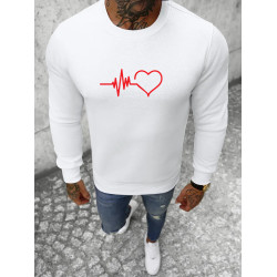 Baltos spalvos vyriškas džemperis Heart