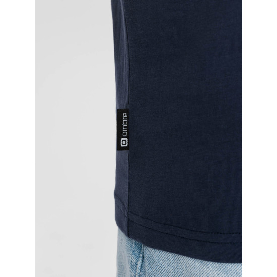 Men's dark blue shirt Modol V10 OM-TSCT-0109 - T-shirt Men's dark blue shirt Modol V10 OM-TSCT-0109