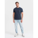 Men's dark blue shirt Modol V10 OM-TSCT-0109 - T-shirt Men's dark blue shirt Modol V10 OM-TSCT-0109
