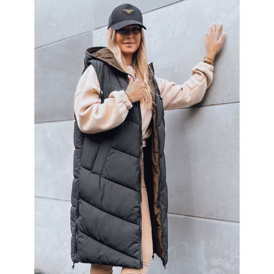 Long reversible women's black vest Rit TY3838 - For women Long reversible women's black vest Rit TY3838