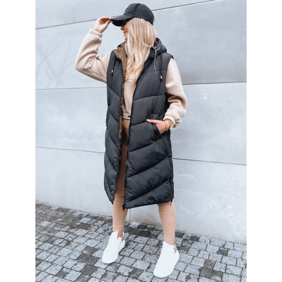 Long reversible women's black vest Rit TY3838 - For women Long reversible women's black vest Rit TY3838