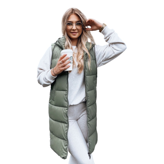 Ilga žalia liemenė su gobtuvu Far TY3833