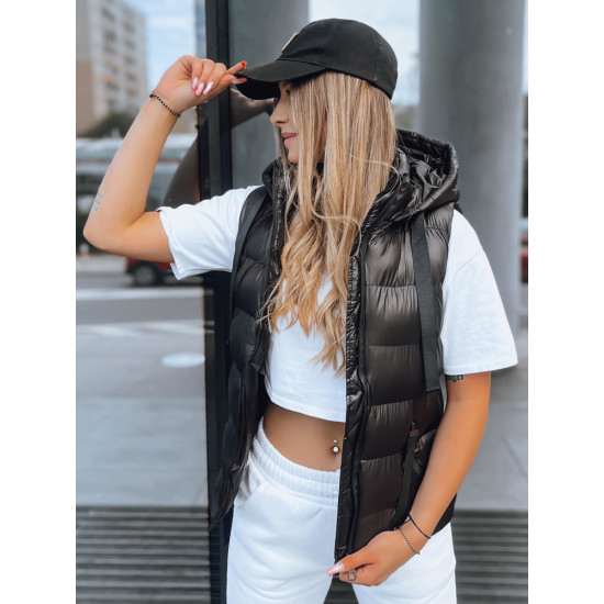 Quilted black waistcoat for women WISE TY3781 - For women Quilted black waistcoat for women WISE TY3781