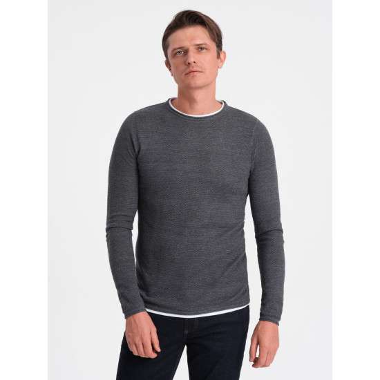Men's dark grey sweater Finn V8 OM-SWSW-0103 - For men Men's dark grey sweater Finn V8 OM-SWSW-0103