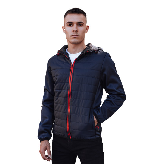 Men's navy blue jacket with red detail Lucas TX4861 - Men's Jackets and Coats Men's navy blue jacket with red detail Lucas TX4861