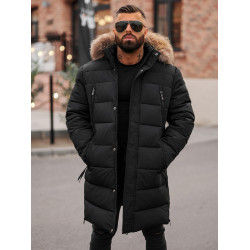 Vīriešu melna ziemas jaka Fred