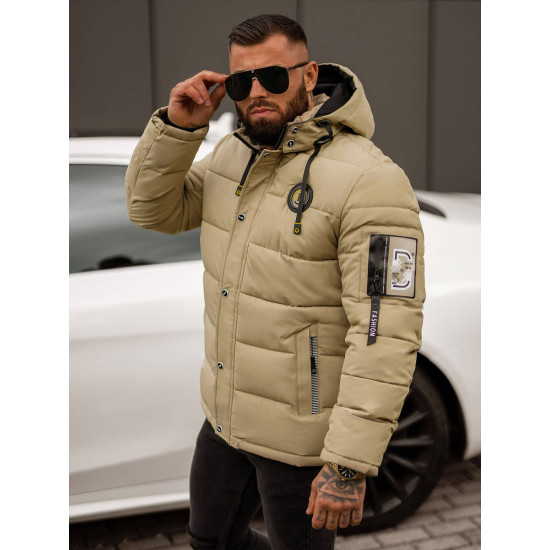 Miesten ruskea talvitakki Lorenco JS/57M7503/62Z - Miesten takit ja takit Miesten ruskea talvitakki Lorenco JS/57M7503/62Z