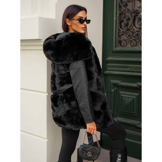 Black winter jacket for women Adel JS/11Z8090Z - For women Black winter jacket for women Adel JS/11Z8090Z